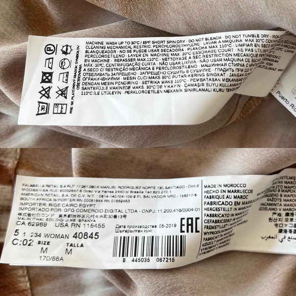 SOLD MANGO Tie-Dye Satin Round Collar Button Front Shirt Size S - Picture 14 of 16